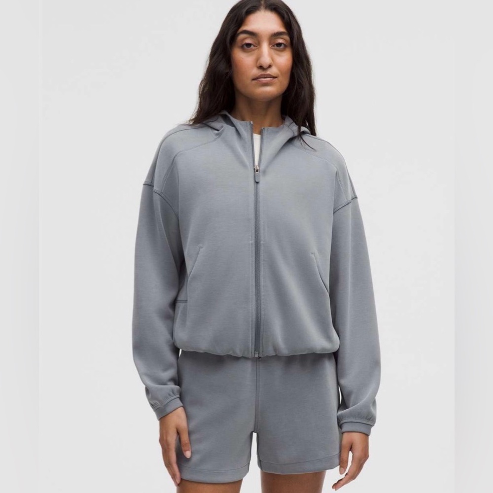 NWT LULULEMON SOFTSTREME FULL ZIP HOODIE SOLAR GREY SIZE 0